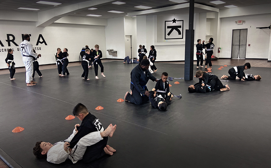 Adult jiu-jitsu Classes: Adults training in jiu-jitsu